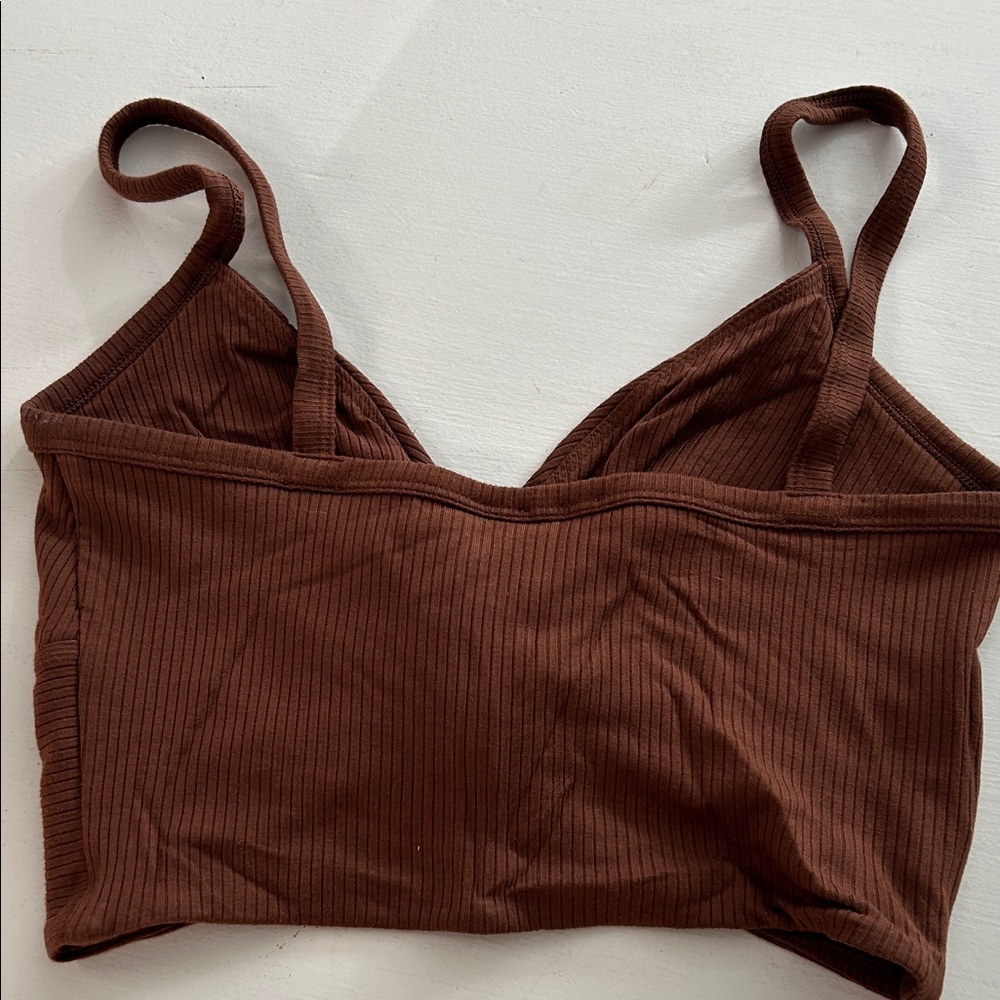 Wilfred Rust Ribbed Crop Top - Picture 3 of 3